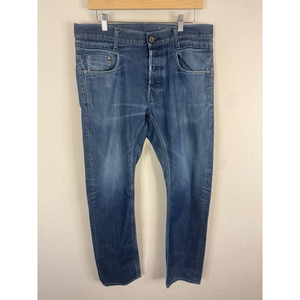 G-Star Raw New Radar Slim Jeans Mens 36x32 Blue Medium Wash Denim‎ GS01 Button